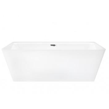 Badewanne freistehend zur Wandmontage z szeroką krawędzią Corsan ISEO , 160x74cm, korek klik-klak weiß, weiß