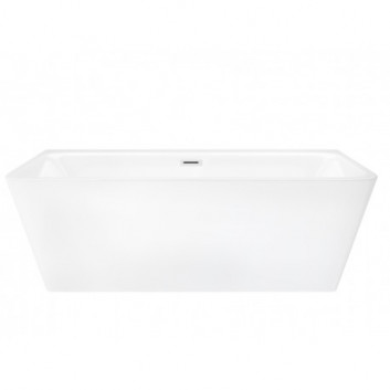 Badewanne freistehend zur Wandmontage z szeroką krawędzią Corsan ISEO , 170x79cm, korek klik-klak weiß, weiß