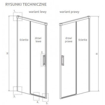 Tür wnękowe Radaway Idea DWJ 140cm x 200.5cm rechts Glas transparent Gold szczotkowane 