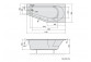 Asymmetrische badewanne 170x80x46cm Polysan Tigra L, links, weiß