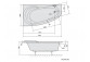 Asymmetrische badewanne 170x130x50cm Polysan TANDEM R, rechts, weiß