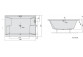 Asymmetrische badewanne 160x100x47cm Polysan EVIA R, rechts, weiß