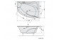 Asymmetrische badewanne 160x120x49cm Polysan TANYA L, links, weiß