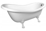 Badewanne freistehend 158x73x72cm Polysan RETRO,Füße weiß, weiß