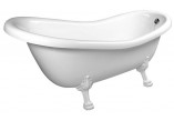 Badewanne freistehend 158x73x72cm Polysan RETRO,Füße weiß, weiß