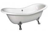 Badewanne freistehend 188x80x71cm Polysan CHARLESTON, Füße Chrom, weiß