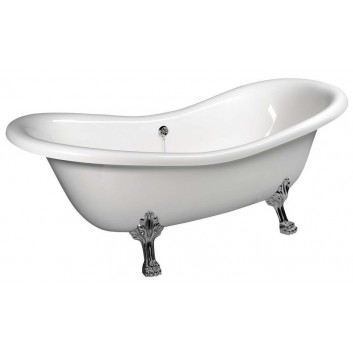 Badewanne freistehend 188x80x71cm Polysan CHARLESTON, Füße weiß, weiß