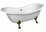 Badewanne freistehend 188x80x71cm Polysan CHARLESTON, Füße bronz, weiß