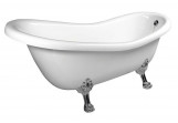 Badewanne freistehend 169x75x72cm Polysan RETRO, Füße Chrom matt, weiß