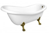 Badewanne freistehend 169x75x72cm Polysan RETRO, Füße brąz, weiß