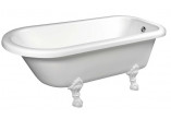 Badewanne freistehend 170x75x64cm Polysan FOXTROT, Füße weiß, weiß