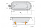 Badewanne freistehend 169x75x72cm Polysan RETRO, Füße brąz, weiß