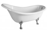 Badewanne freistehend 174x83x81cm Polysan BRIXTON, Füße Chrom, weiß