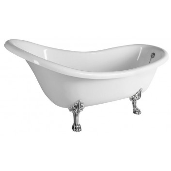 Badewanne freistehend 170x75x64cm Polysan FOXTROT, Füße brąz, weiß