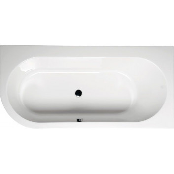 Asymmetrische badewanne 165x90x48cm Polysan ASTRA L, weiß