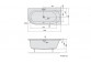 Asymmetrische badewanne 165x90x48cm Polysan ASTRA L, weiß