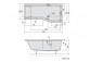 Asymmetrische badewanne 170x84x70x47cm Polysan VERSYS L, weiß