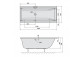 Asymmetrische badewanne 170x84x70x47cm Polysan VERSYS R, rechts, weiß