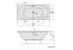 Badewanne rechteckig mit Gestell 180x120x54cm Polysan DUPLA, weiß