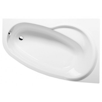 Asymmetrische badewanne 158x100x43cm Polysan NAOS L, links, weiß