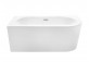 Asymmetrische badewanne Besco Avita A-line mit Siphon z napełnieniem przez Überlauf, 160x75cm, Version links, Acryl-, weiß