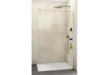 Duschwand freistehend 100x200cm Walk-in, Huppe Select+, transparentes Glas, Profilfarbe silbern matt