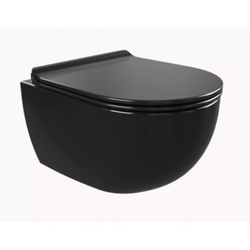 Wand-wc WC Flaminia App 48,5 x 36 x 27 cm, schwarz, goclean