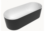 Badewanne freistehend, oval Flaminia Oval Bicolor 170, schwarz Glanz/weiß, Set Ablauf-- sanitbuy.pl