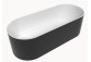 Badewanne freistehend, oval Flaminia Oval Bicolor 170, schwarz Glanz/weiß, Set Ablauf-- sanitbuy.pl