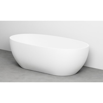 Badewanne freistehend Cielo Shui Comfort, 170x87cm, z Überlauf, weiß matt