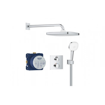 Unterputz Dusch-Set mit Kopfbrause Tempesta 250 Cube, Grohe Groheterm, Chrom