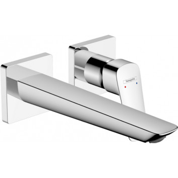 Armatur Einhebel- Waschtisch- Fine mit Auslauf 20.6cm, zur Wandmontage Unterputz, Hansgrohe Logis, Chrom