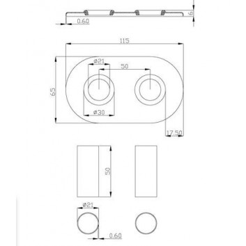 Set thermostatisch Invena uniwersalny (prawy, lewy), dwuotworowy typu Duoplex Prov - schwarz matt