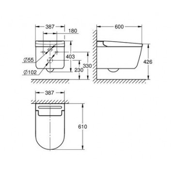 GROHE Sensia Pro Toaleta myjąca do montażu z Unterputz- systemem spłukującym