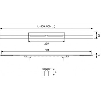 Rost profilu prysznicowego TECEdrainprofile, bunt powłoka PVD, 900mm, schwarz gebürstetes Chrom