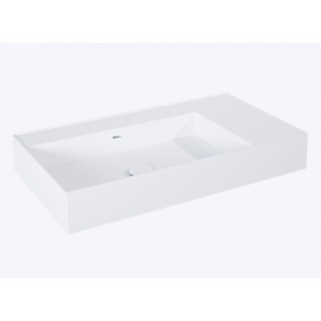 Waschtisch zur Wandmontage links 80x45.5cm, Elita Solid-Surface, weiß matt