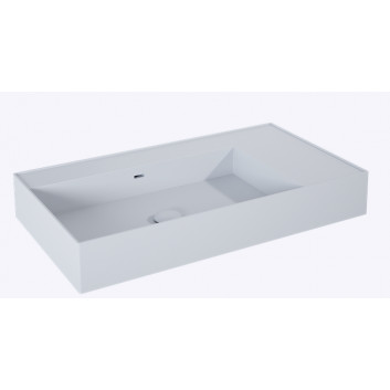 Waschtisch zur Wandmontage links 80x45.5cm, Elita Solid-Surface, weiß matt