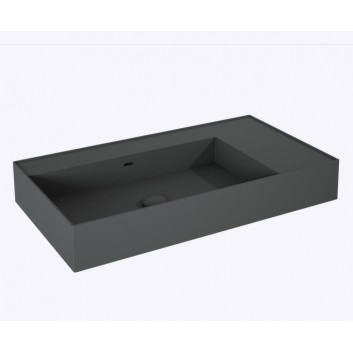 Waschtisch zur Wandmontage links 80x45.5cm, Elita Solid-Surface, weiß matt