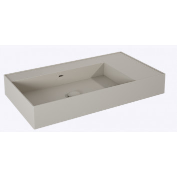 Waschtisch zur Wandmontage links 80x45.5cm, Elita Solid-Surface, weiß matt