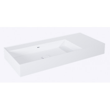 Waschtisch zur Wandmontage links 80x45.5cm, Elita Solid-Surface, weiß matt