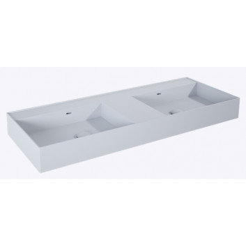 Waschtisch zur Wandmontage links 80x45.5cm, Elita Solid-Surface, weiß matt