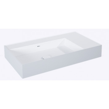 Waschtisch zur Wandmontage links DUO 120.5x45.5cm, Elita Solid-Surface, anthracite matt