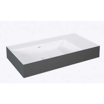 Waschtisch zur Wandmontage links DUO 120.5x45.5cm, Elita Solid-Surface, anthracite matt