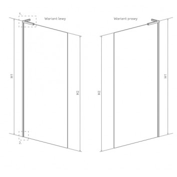 Parawan nawannowy Radaway Modo SL Black PNJ II 70 prawy, Glas transparent, profil schwarz