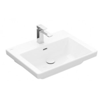 Waschtisch rechteckig z Überlauf ohne Hahnloch 65x47cm, Villeroy&Boch Subway 3.0, Weiss Alpin CeramicPlus,