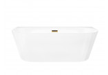Badewanne zur Wandmontage freistehend Corsan Mono 150cm z szeroką krawędzią i wykończeniem schwarz - weiß