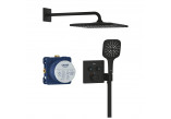 Unterputz Dusch-Set Grohe Grohtherm SmartControl mit Kopfbrause Rainshower Mono 310 Cube - phantom black