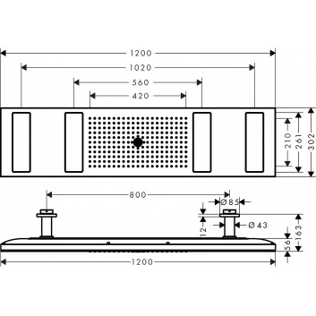 Modul thermostatisch Axor ShowerSolutions Select 670/90 do 5 odbiorników, Unterputz - golden optyczny poliert