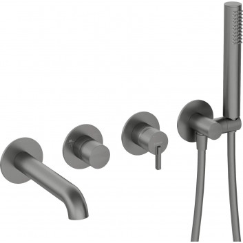 Dusch-set Deante Silia Unterputz z głowicą Dusch- 25 cm, mit Armatur poziomą - titanium