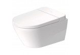 Becken Toiletten- hängend Duravit ME by Starck Rimless, 57x37cm, dla deski SensoWash, bez rantu spłukującego, Halterung Durafix, HygieneFlush, powłoka HygieneGlaze, weiß